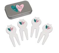 Azeeda 'Happy Ever After Mr And Mrs' Golf Divot Tool/Repair Fork Gift Set (GO00095240)