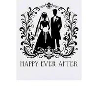 Azeeda 'Happy Ever After Wedding Couple' Temporary Tattoo - Water Resistant, Skin-Safe, Non-Toxic Transfer (TO00100865)