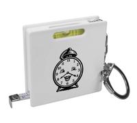 Azeeda 'Happy Face Alarm Clock' Keyring Tape Measure/Spirit Level Tool (KM00047557)