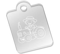 Azeeda 'Happy Farmer' Laser-Engraved Clear Acrylic Keyring/Keychain/Key Fob/Bag Tag (AK00093308)