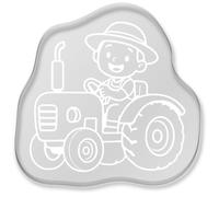 Azeeda 'Happy Farmer' Laser-Engraved Clear Shaped Acrylic Keyring/Keychain/Key Fob/Bag Tag (AK00093309)