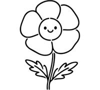 Azeeda 'Happy Flower' Reusable Stencil - Durable Decorative Template for Painting and Spraying on Walls, Tiles, Wood, Fabric & Craft Projects - M (A5) (WS00071619)