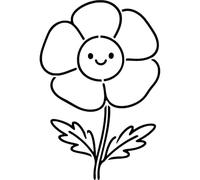 Azeeda 'Happy Flower' Reusable Stencil - Durable Decorative Template for Painting and Spraying on Walls, Tiles, Wood, Fabric & Craft Projects - XXL (A2) (WS00071616)