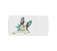 Azeeda 'Happy French Bulldog Puppy' Pill Box with Tablet Splitter (PI00037916)