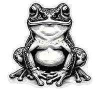 Azeeda 'Happy Frog Sitting' Clear Premium Vinyl Decal Stickers - Waterproof, Durable & Easy to Apply - for Car Bumpers, Windows, Bins & More - XXL (720mm) (DC00164360)