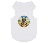 Azeeda 'Happy German Shepherd' Pet Dog/Cat T-Shirt, S (PT00162069)