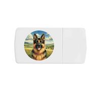 Azeeda 'Happy German Shepherd' Pill Box with Tablet Splitter (PI00036918)