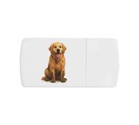 Azeeda 'Happy Golden Retriever Covered in Mud' Pill Box with Tablet Splitter (PI00037666)