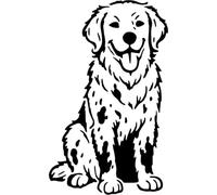 Azeeda 'Happy Golden Retriever Covered in Mud' Stencil/Template (WS00081251)