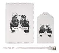 Azeeda 'Happy Halloween Crows' Passport Cover & Luggage Tag Travel Set (PA00038744)