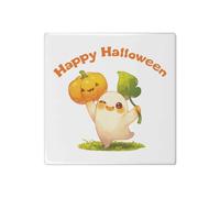 Azeeda 'Happy Halloween Ghost' Ceramic Tile - 108mm Square (TD00044998)