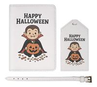 Azeeda 'Happy Halloween Vampire' Passport Cover & Luggage Tag Travel Set (PA00038037)