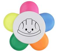 Azeeda 'Happy Hard Hat Outline' Flower Shape Highlighter Pen (HL00045068)