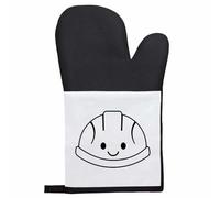 Azeeda 'Happy Hard Hat Outline' Oven Glove/Mitt (OG00065840)