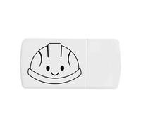 Azeeda 'Happy Hard Hat Outline' Pill Box with Tablet Splitter (PI00041335)