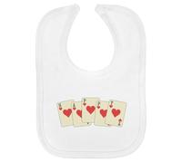 Azeeda 'HAPPY Hearts Playing Cards' Soft Cotton Baby Bib (BI00066671)