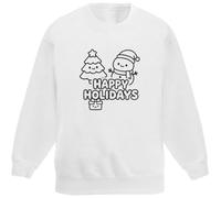 Azeeda 'Happy Holidays Cute Snowman' Kid's Sweatshirt/Jumper (14-15 Years) (KW00224244) White