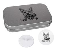 Azeeda 'Happy Holidays Yorkshire Terrier' Golf Markers Gift Set (GO00080077)