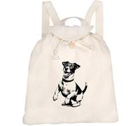 Azeeda 'Happy Jack Russell' Canvas Rucksack/Backpack (RK00046116)