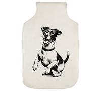 Azeeda 'Happy Jack Russell' Hot Water Bottle Cover (HW00048303)