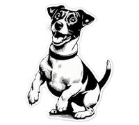 Azeeda 'Happy Jack Russell' Sticker - White, 21cm (DW00192495)