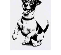 Azeeda 'Happy Jack Russell' Temporary Tattoo - Water Resistant, Skin-Safe, Non-Toxic Transfer (TO00099215)