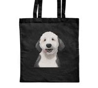 Azeeda 'Happy Labradoodle' Classic Black Tote Shopper Bag (ZB00023841)
