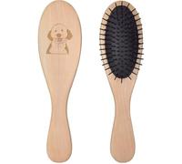 Azeeda 'Happy Labradoodle' Wooden Hairbrush (HA00053462)