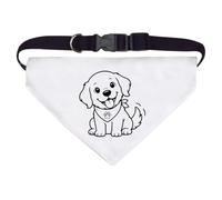 Azeeda 'Happy Labrador' Pet Bandana - White, L (PD00086272)