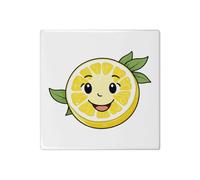 Azeeda 'Happy Lemon' 108mm Square Ceramic Tile (TD00043539)