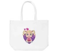 Azeeda 'Happy Little Girl' Tote Shopping Bag For Life (BG00086954)