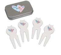 Azeeda 'Happy Mr And Mrs Day' Golf Divot Tool/Repair Fork Gift Set (GO00095074)