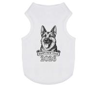 Azeeda 'Happy New Year 2026 German Shepherd' Pet Dog/Cat T-Shirt, M (PT00170310)