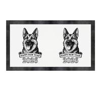 Azeeda 'Happy New Year 2026 German Shepherd' Pet Feeding Mat (PM00033867)