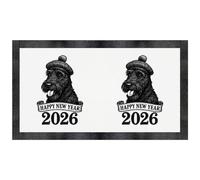 Azeeda 'Happy New Year 2026 Scottish Terrier' Pet Feeding Mat (PM00033864)