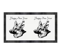 Azeeda 'Happy New Year German Shepherd ' Pet Feeding Mat (PM00034405)