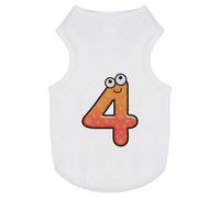 Azeeda 'Happy Number Four' Pet Dog/Cat T-Shirt, L (PT00086755)