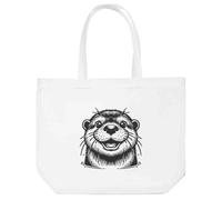 Azeeda 'Happy Otter' Tote Shopping Bag For Life (BG00080902)