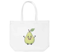 Azeeda 'Happy Pear' Shopping Tote Bag - White (BG00093149)