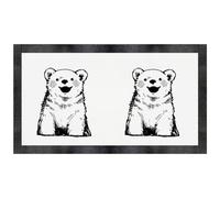 Azeeda 'Happy Polar Bear Cub ' Pet Feeding Mat (PM00034306)