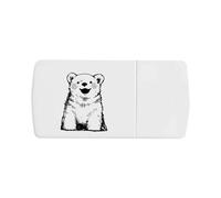 Azeeda 'Happy Polar Bear Cub ' Pill Box with Tablet Splitter (PI00039417)