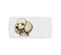 Azeeda 'Happy Poodle Portrait' Pill Box with Tablet Splitter (PI00040269)