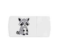 Azeeda 'Happy Raccoon' Pill Box with Tablet Splitter (PI00040669)