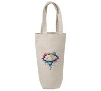 Azeeda 'Happy Rain Cloud' Wine Bottle Bag - Natural (BL00050849)