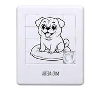 Azeeda 'Happy Relaxed Pug' Sliding Puzzle (PZ00039552)
