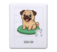 Azeeda 'Happy Relaxed Pug' Sliding Puzzle (PZ00039553)