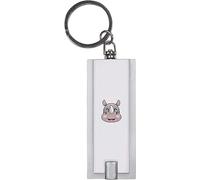Azeeda 'Happy Rhino Face' LED Torch Keyring - Compact Pocket Flashlight with Keychain - Handy Mini Light for Bags and Keys (KT00031852)