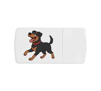 Azeeda 'Happy Rottweiler' Pill Box with Tablet Splitter (PI00038760)