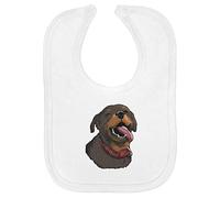 Azeeda 'Happy Rottweiler' Soft Cotton Baby Bib (BI00019818)