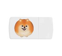 Azeeda 'Happy Round Pomeranian Dog' Pill Box with Tablet Splitter (PI00035575)